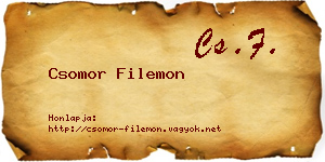Csomor Filemon névjegykártya